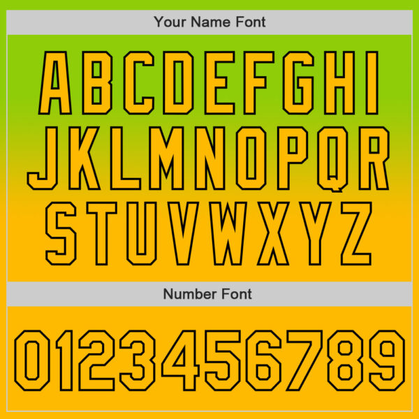 Custom Neon Green Gold-Black Authentic Fade Fashion Baseball Jersey