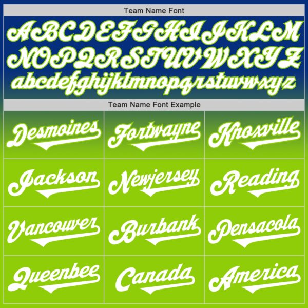 Custom Royal White-Neon Green Authentic Fade Fashion Baseball Jersey