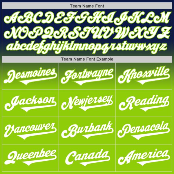 Custom Navy White-Neon Green Authentic Fade Fashion Baseball Jersey