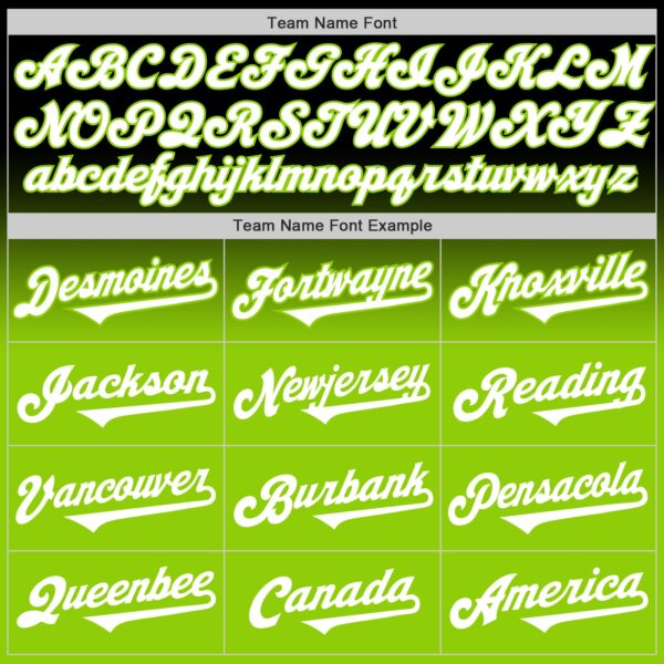 Custom Black White-Neon Green Authentic Fade Fashion Baseball Jersey