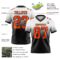FadeFashion1350-1 Custom White Orange-Black Authentic Fade Fashion Football Jersey