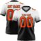 FadeFashion1350 Custom White Orange-Black Authentic Fade Fashion Football Jersey