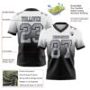 Custom White Gray-Black Authentic Fade Fashion Football Jersey