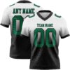 Custom White Kelly Green-Black Authentic Fade Fashion Football Jersey