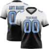 Custom White Light Blue-Black Authentic Fade Fashion Football Jersey