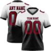 Custom White Maroon-Black Authentic Fade Fashion Football Jersey