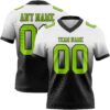 Custom White Neon Green-Black Authentic Fade Fashion Football Jersey