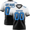 Custom White Powder Blue-Black Authentic Fade Fashion Football Jersey