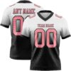Custom White Medium Pink-Black Authentic Fade Fashion Football Jersey