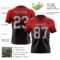 FadeFashion1365-1 Custom Red Gray-Black Authentic Fade Fashion Football Jersey