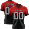 Custom Red Gray-Black Authentic Fade Fashion Football Jersey