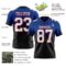 FadeFashion1367-1 Custom Royal White Black-Red Authentic Fade Fashion Football Jersey