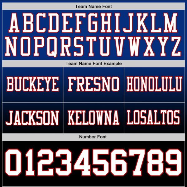 Custom Royal White Black-Red Authentic Fade Fashion Football Jersey