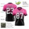 FadeFashion1369-1 Custom Pink White-Black Authentic Fade Fashion Football Jersey