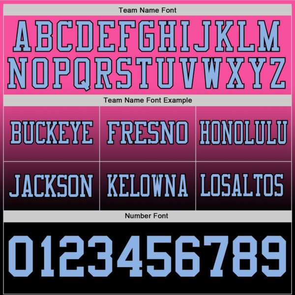 Custom Pink Light Blue-Black Authentic Fade Fashion Football Jersey