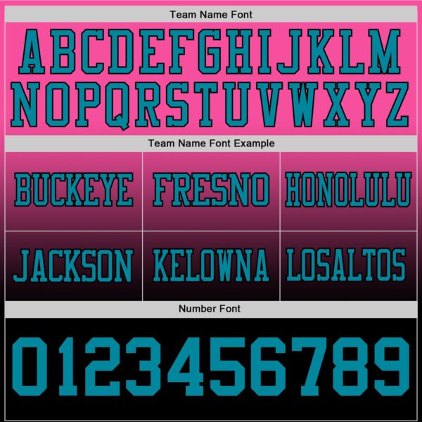 Custom Pink Teal-Black Authentic Fade Fashion Football Jersey