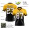 FadeFashion1373-1 Custom Gold White-Black Authentic Fade Fashion Football Jersey