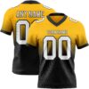 Custom Gold White-Black Authentic Fade Fashion Football Jersey