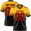 Custom Gold Red-Black Authentic Fade Fashion Football Jersey