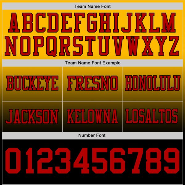Custom Gold Red-Black Authentic Fade Fashion Football Jersey