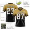 Custom Old Gold White-Black Authentic Fade Fashion Football Jersey