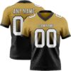 Custom Old Gold White-Black Authentic Fade Fashion Football Jersey