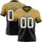 FadeFashion1375 Custom Old Gold White-Black Authentic Fade Fashion Football Jersey
