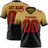 Custom Old Gold Red-Black Authentic Fade Fashion Football Jersey