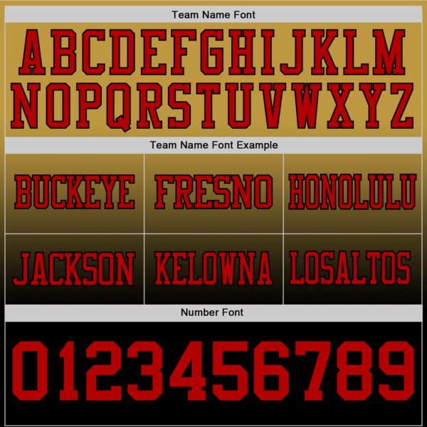 Custom Old Gold Red-Black Authentic Fade Fashion Football Jersey