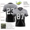 Custom Gray White-Black Authentic Fade Fashion Football Jersey