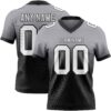 Custom Gray White-Black Authentic Fade Fashion Football Jersey