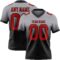 FadeFashion1378 Custom Gray Red-Black Authentic Fade Fashion Football Jersey