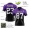 FadeFashion1379-1 Custom Purple White-Black Authentic Fade Fashion Football Jersey