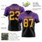 FadeFashion1380-1 Custom Purple Gold-Black Authentic Fade Fashion Football Jersey