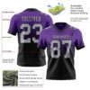 Custom Purple Gray-Black Authentic Fade Fashion Football Jersey