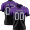 Custom Purple Gray-Black Authentic Fade Fashion Football Jersey