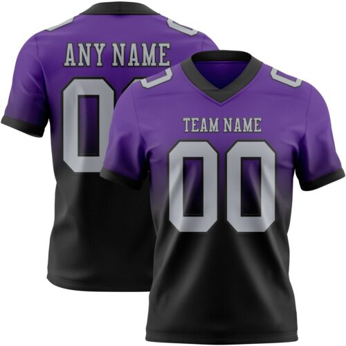 FadeFashion1381 Custom Purple Gray-Black Authentic Fade Fashion Football Jersey