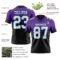 FadeFashion1382-1 Custom Purple White Black-Teal Authentic Fade Fashion Football Jersey