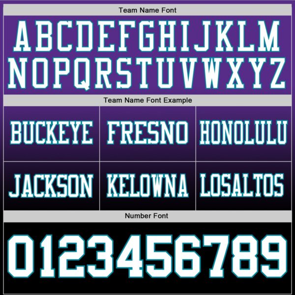 Custom Purple White Black-Teal Authentic Fade Fashion Football Jersey