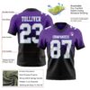 Custom Purple White Black-Light Blue Authentic Fade Fashion Football Jersey