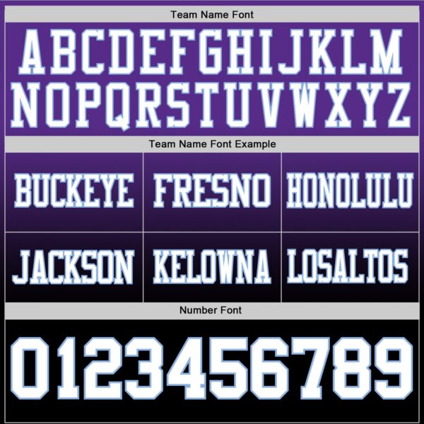 Custom Purple White Black-Light Blue Authentic Fade Fashion Football Jersey
