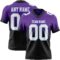 Custom Purple White Black-Light Blue Authentic Fade Fashion Football Jersey