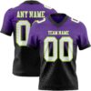 Custom Purple White Black-Neon Green Authentic Fade Fashion Football Jersey