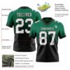 Custom Kelly Green White-Black Authentic Fade Fashion Football Jersey