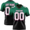 Custom Kelly Green White Black-Pink Authentic Fade Fashion Football Jersey