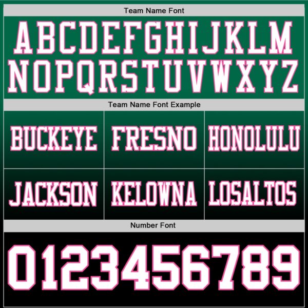 Custom Kelly Green White Black-Pink Authentic Fade Fashion Football Jersey