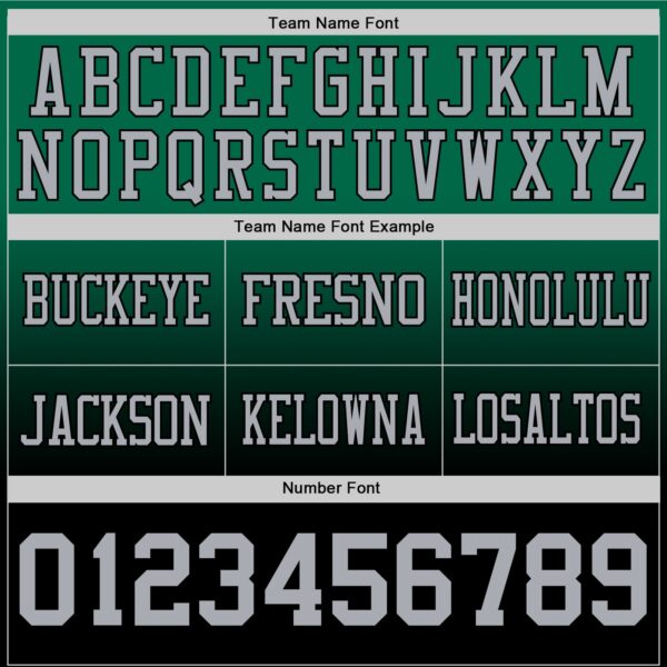 Custom Kelly Green Gray-Black Authentic Fade Fashion Football Jersey