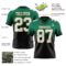 FadeFashion1391-1 Custom Kelly Green White Black-Old Gold Authentic Fade Fashion Football Jersey