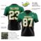FadeFashion1392-1 Custom Kelly Green White Black-Gold Authentic Fade Fashion Football Jersey