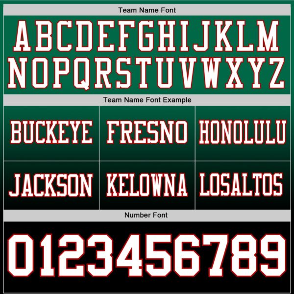 Custom Kelly Green White Black-Red Authentic Fade Fashion Football Jersey